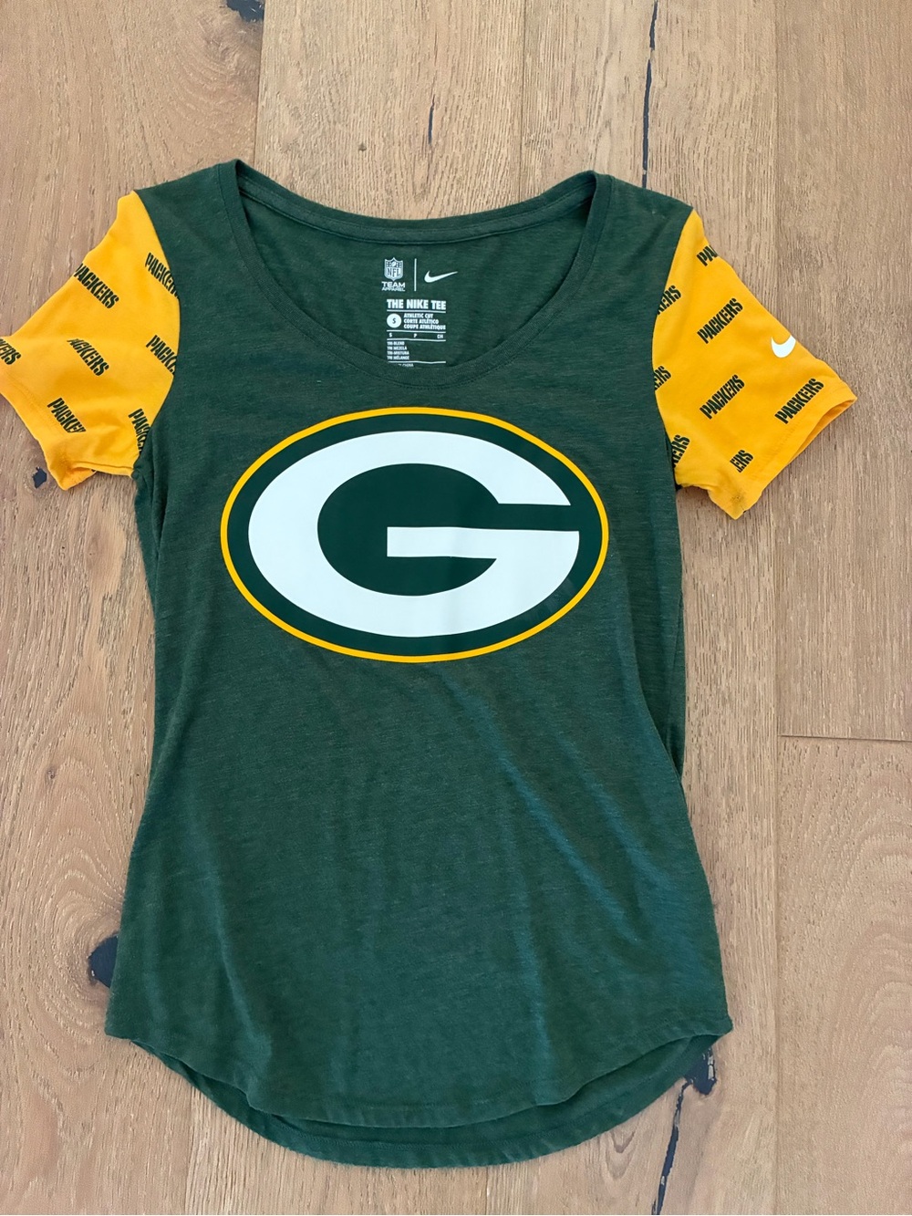Nike Green & Yellow Green Bay Packers Logo Tee